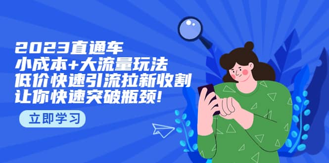 2023直通小成本+大流量玩法，低价快速引流拉新收割，让你快速突破瓶颈|琦哥资源