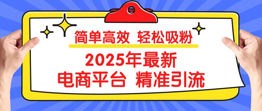 2025年最新电商平台精准引流 简单高效 轻松吸粉|琦哥资源