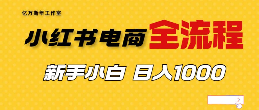 外面收费4988的小红书无货源电商从0-1全流程，日入1000＋|琦哥资源