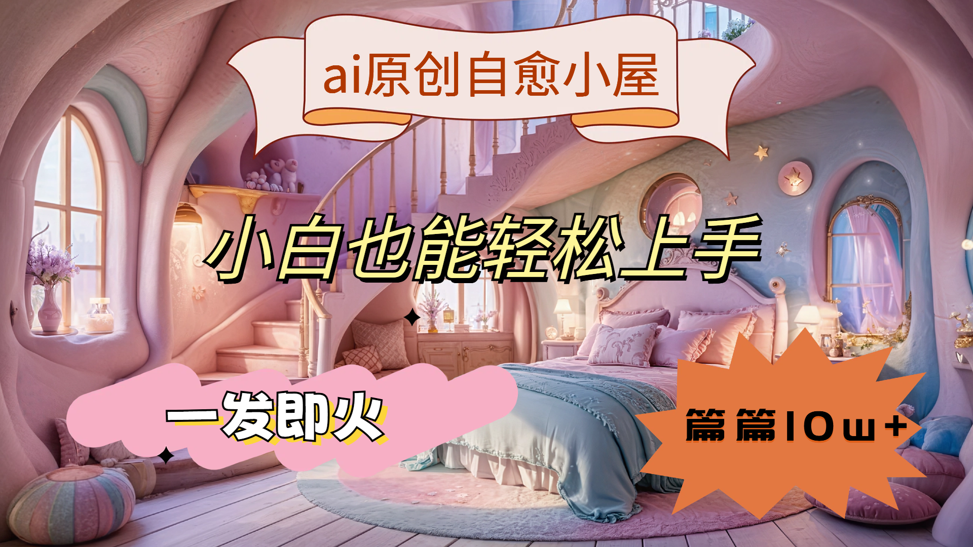 ai原创治愈小屋，小白也能轻松上手，一发即火，篇篇10w+|琦哥资源