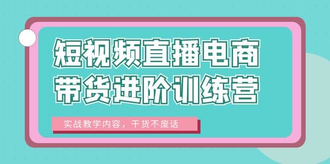 短视频直播电商带货进阶训练营：实战教学内容，干货不废话|琦哥资源