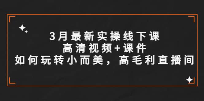 3月最新实操线下课高清视频+课件，如何玩转小而美，高毛利直播间|琦哥资源