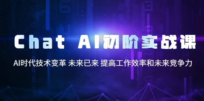 Chat AI初阶实战课，AI时代技术变革 未来已来 提高工作效率和未来竞争力|琦哥资源