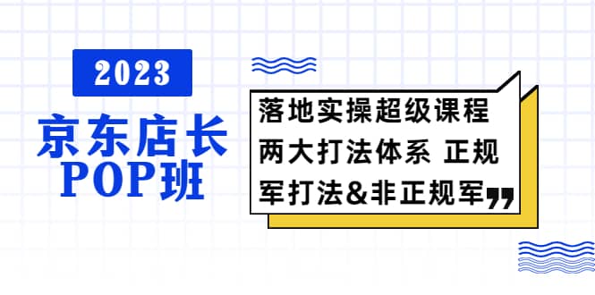 2023京东店长·POP班 落地实操超级课程 两大打法体系 正规军&非正规军|琦哥资源