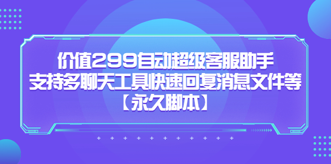 价值299自动超级客服助手，支持多聊天工具快速回复消息文件等|琦哥资源