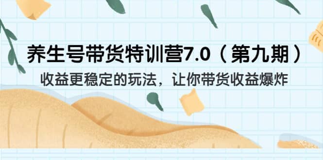 养生号带货特训营7.0（第九期）收益更稳定的玩法 让你带货收益爆炸（11节）|琦哥资源