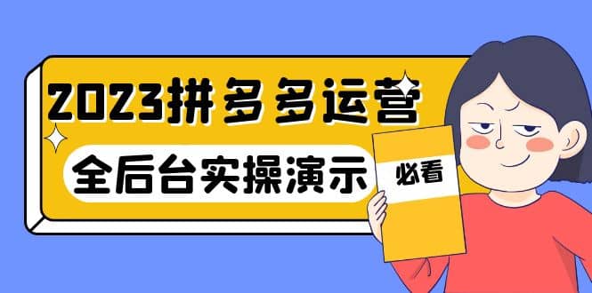 2023拼多多·运营：14节干货实战课，拒绝-口嗨，全后台实操演示|琦哥资源