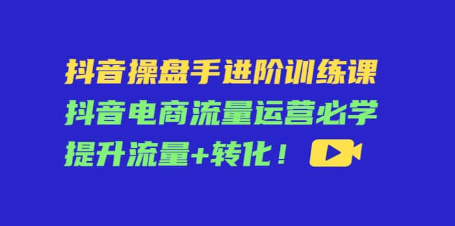 抖音操盘手进阶训练课：抖音电商流量运营必学，提升流量+转化|琦哥资源