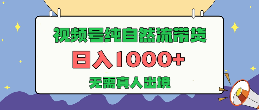 视频号纯自然流带货，日入1000+，无需真人出境，新手小白也可操作|琦哥资源