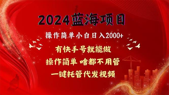 2024蓝海项目，网盘拉新，操作简单小白日入2000+，一键托管代发视频，…|琦哥资源