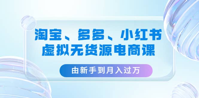 淘宝、多多、小红书-虚拟无货源电商课（3套课程）|琦哥资源