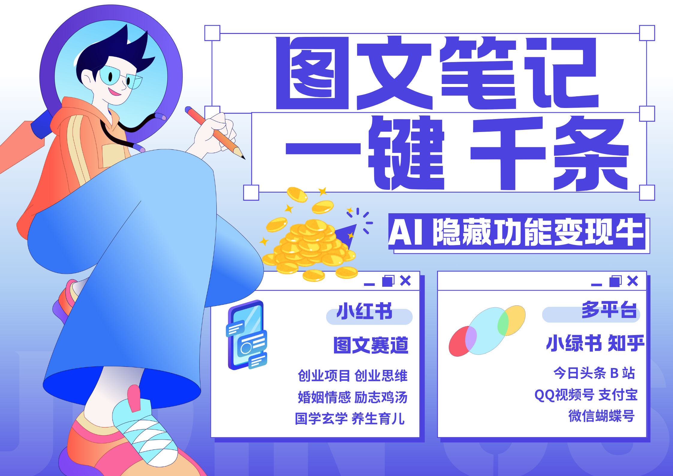 小红书小绿书 秒生图文一键千条 轻松变现3W+|琦哥资源
