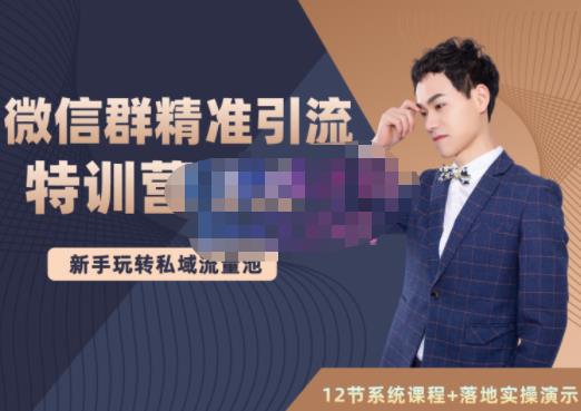 陆明明·微信群精准引流特训营3.0，借助微信群进行引流操作，打造私域流量池|琦哥资源