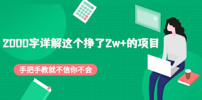 2000字详解这个挣了2w+的项目，手把手教就不信你不会【付费文章】|琦哥资源