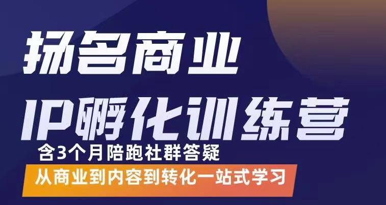 杨名商业IP孵化训练营，从商业到内容到转化一站式学 价值5980元|琦哥资源
