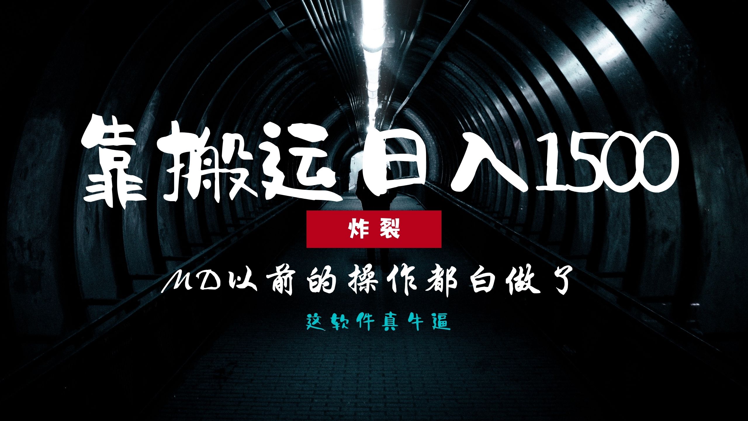 炸裂！0基础搬运也能批量日赚1500+，以前的操作都白做了！|琦哥资源