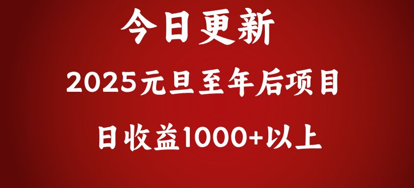 翻身项目，日收益1000+以上|琦哥资源