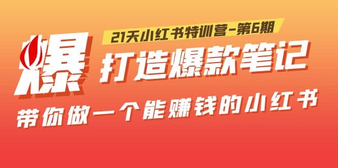21天小红书特训营-第6期，打造爆款笔记，带你做一个能赚钱的小红书|琦哥资源