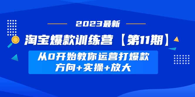 淘宝爆款训练营【第11期】 从0开始教你运营打爆款，方向+实操+放大|琦哥资源