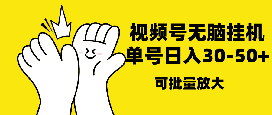视频号无脑挂机，单号30-50+，可批量放大|琦哥资源