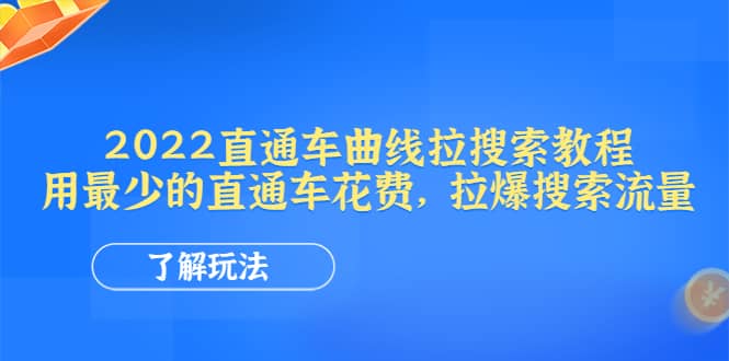 2022直通车曲线拉搜索教程：用最少的直通车花费，拉爆搜索流量|琦哥资源