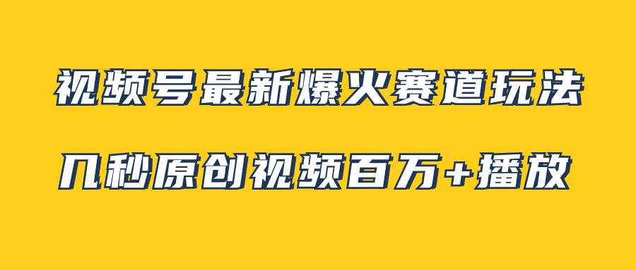 视频号最新爆火赛道玩法，几秒视频可达百万播放，小白即可操作（附素材）|琦哥资源