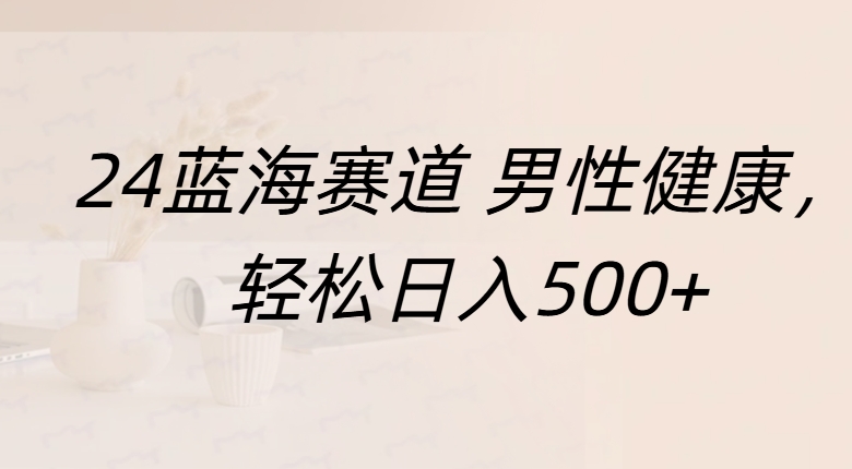 蓝海赛道 男性健康，轻松日入500+|琦哥资源