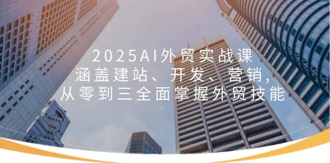 2025AI外贸实战课：涵盖建站、开发、营销, 从零到三全面掌握外贸技能|琦哥资源