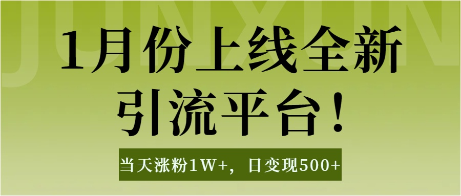 1月上线全新引流平台，当天涨粉1W+，日变现500+工具无脑涨粉，解放双手操作简单|琦哥资源
