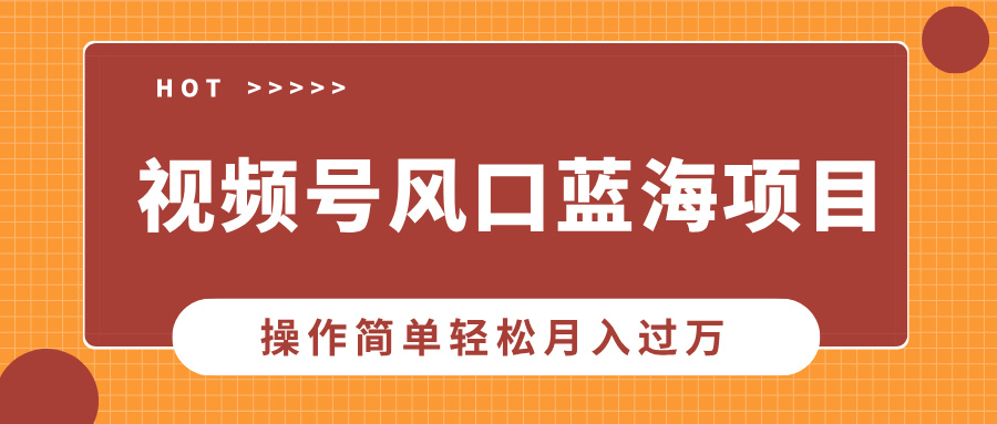 视频号风口蓝海项目，中老年人的流量密码，操作简单轻松月入过万|琦哥资源