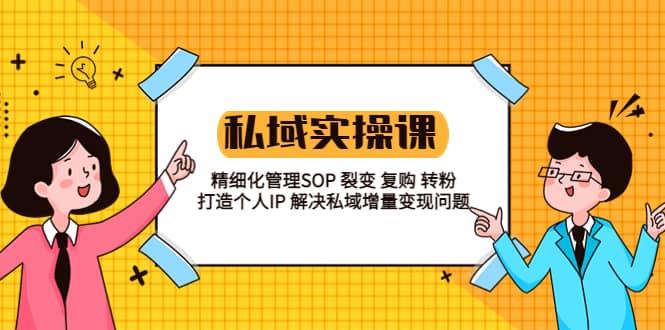 私域实战课程：精细化管理SOP 裂变 复购 转粉 打造个人IP 私域增量变现问题|琦哥资源