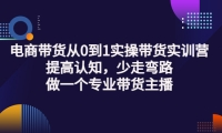 电商带货从0到1实操带货实训营:提高认知,少走弯路,做一个专业带货主播|琦哥资源