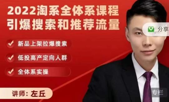 2022淘系全体系课程引爆搜索和推荐流量，新品上架拉爆搜索|琦哥资源