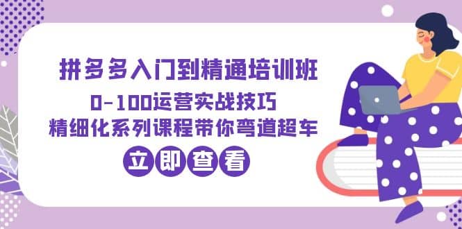 2023拼多多入门到精通培训班：0-100运营实战技巧 精细化系列课带你弯道超车|琦哥资源