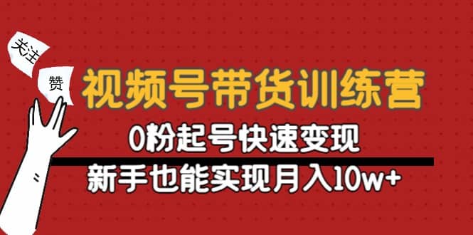 视频号带货训练营：0粉起号快速变现|琦哥资源