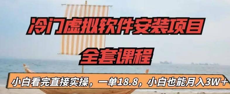 冷门虚拟软件安装项目，一单18.8，小白也能月入3W＋|琦哥资源