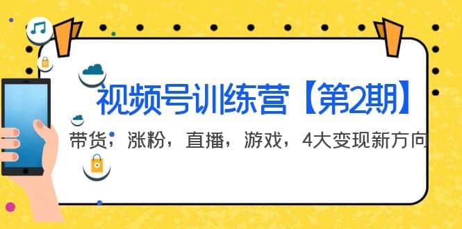 某收费培训：视频号训练营【第2期】带货，涨粉，直播，游戏，4大变现新方向|琦哥资源