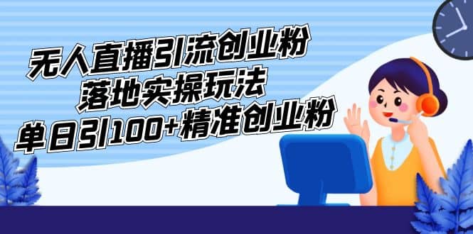 外面收费3980的无人直播引流创业粉落地实操玩法，单日引100+精准创业粉|琦哥资源