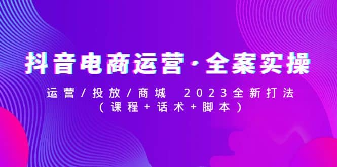 抖音电商运营·全案实操：运营/投放/商城 2023全新打法|琦哥资源