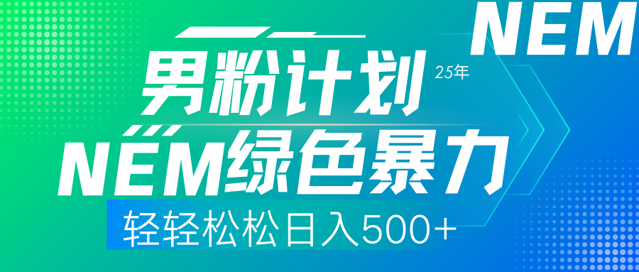 25年新男粉计划绿色暴力项目轻轻松松日收500+|琦哥资源