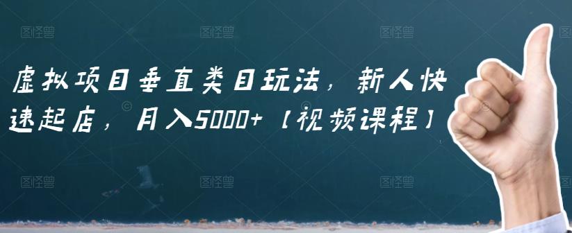 虚拟项目垂直类目玩法，新人快速起店，月入5000+【视频课程】|琦哥资源