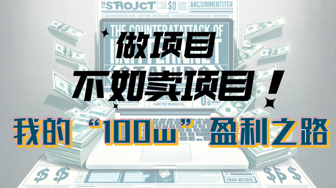 为什么做项目不如卖项目？我的100W+盈利之路|琦哥资源