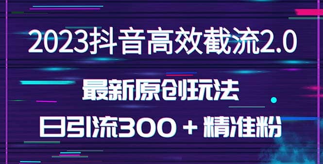 日引300＋创业粉，独家抖音高效截流2.0玩法（价值1280）|琦哥资源