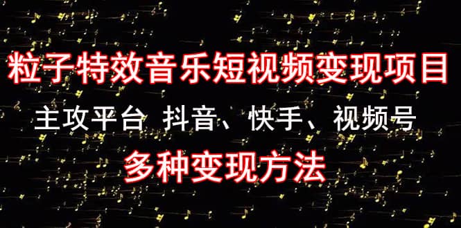《粒子特效音乐短视频变现项目》主攻平台 抖音、快手、视频号 多种变现方法|琦哥资源