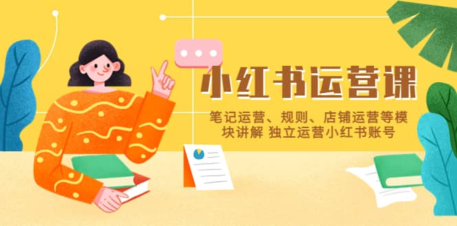 小红书·运营课，笔记运营、规则、店铺运营等模块讲解 独立运营小红书账号|琦哥资源