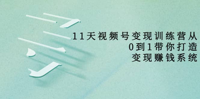 好望角·11天视频号变现训练营，从0到1打造变现赚钱系统（价值398）|琦哥资源