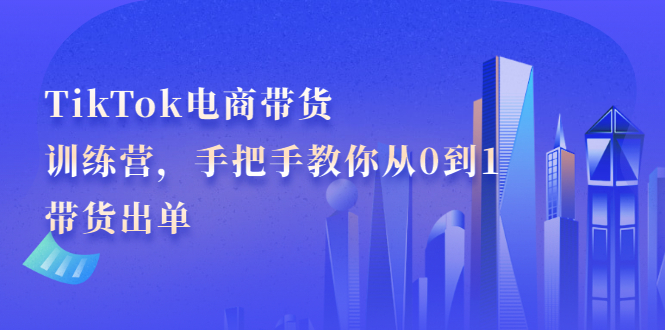 TikTok电商带货训练营，手把手教你从0到1带货出单|琦哥资源