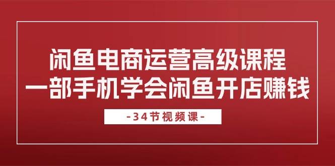 闲鱼电商运营高级课程，一部手机学会闲鱼开店赚钱（34节课）|琦哥资源