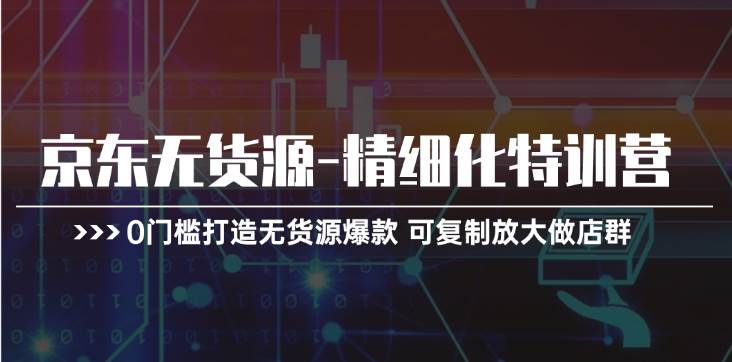 京东无货源-精细化特训营，0门槛打造无货源爆款 可复制放大做店群|琦哥资源