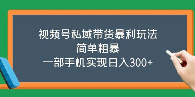 视频号私域带货暴利玩法，简单粗暴|琦哥资源